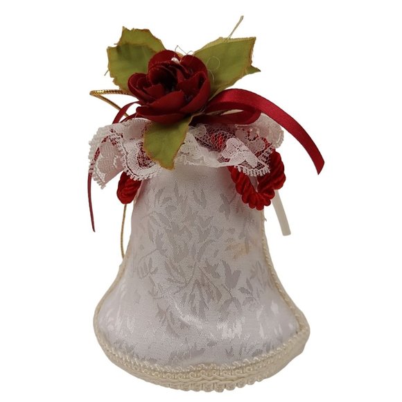 The San Francisco Music Box Company White Red Bell Wind Up Christmas Ornament - Picture 1 of 7